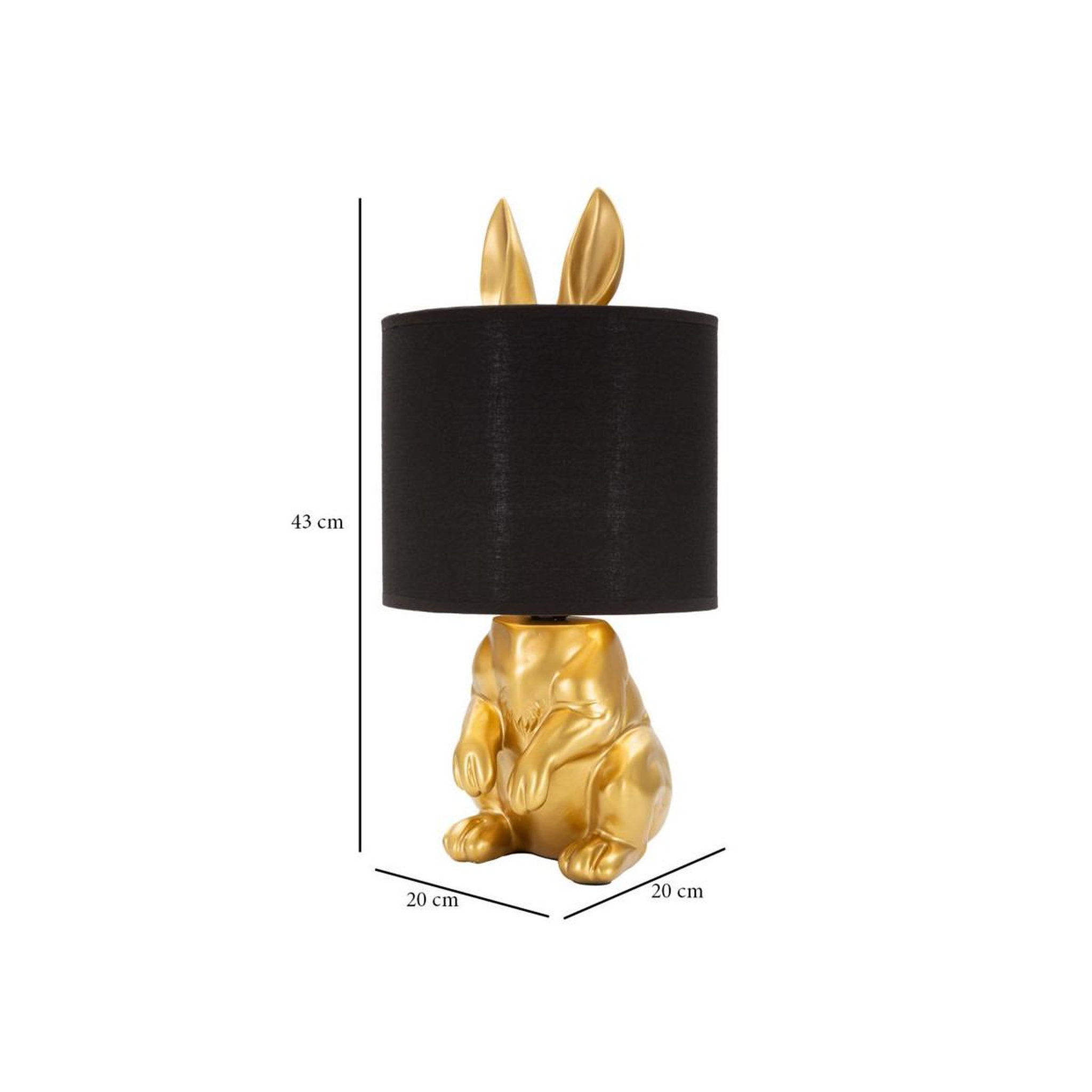 Voir la diapositive 6 : Paris Prix Lampe à poser design  lapin  43cm or & noir