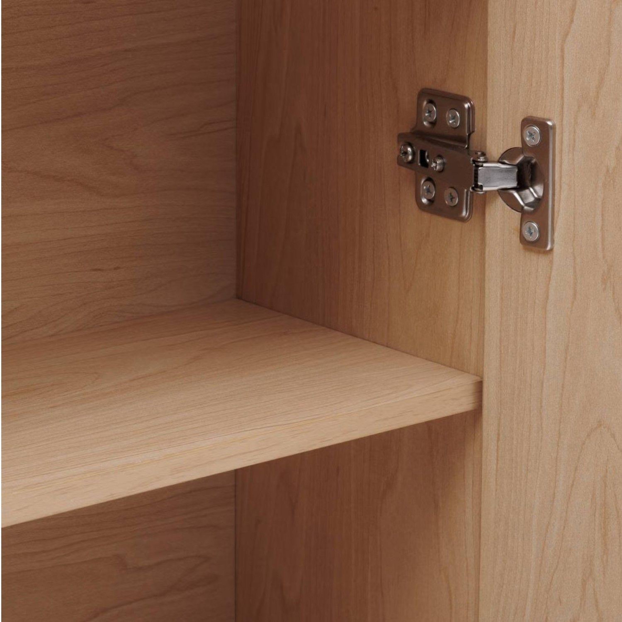 Voir la diapositive 4 : FIVE Armoire de salle de bain 2 portes avec miroir effet bois clair liora - beige