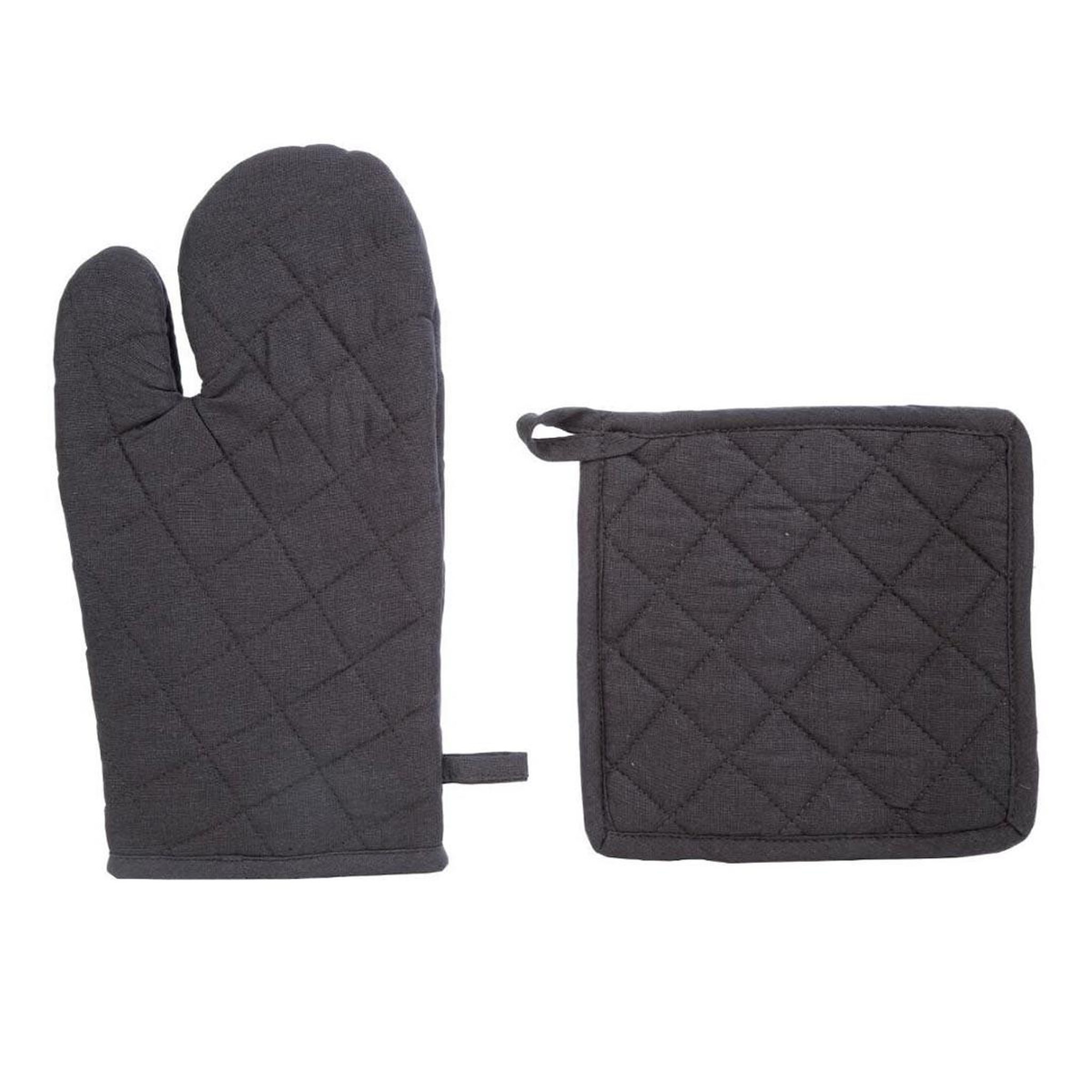 ATMOSPHERA Gant & manique de cuisine  coton  33cm gris foncé