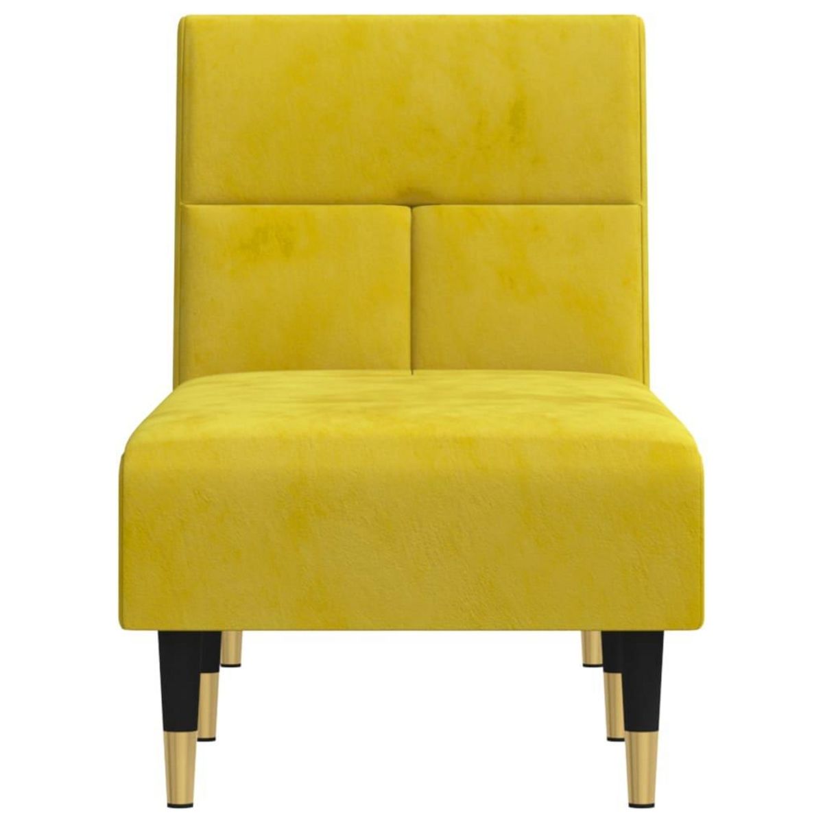 VIDAXL Chaise longue jaune velours