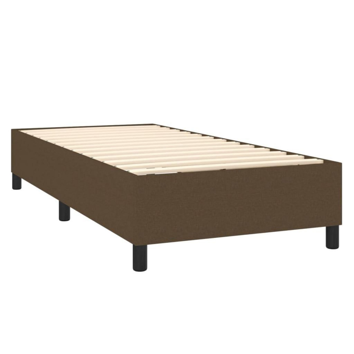 VIDAXL Sommier a lattes de lit matelas LED Marron fonce 80x200cm Tissu