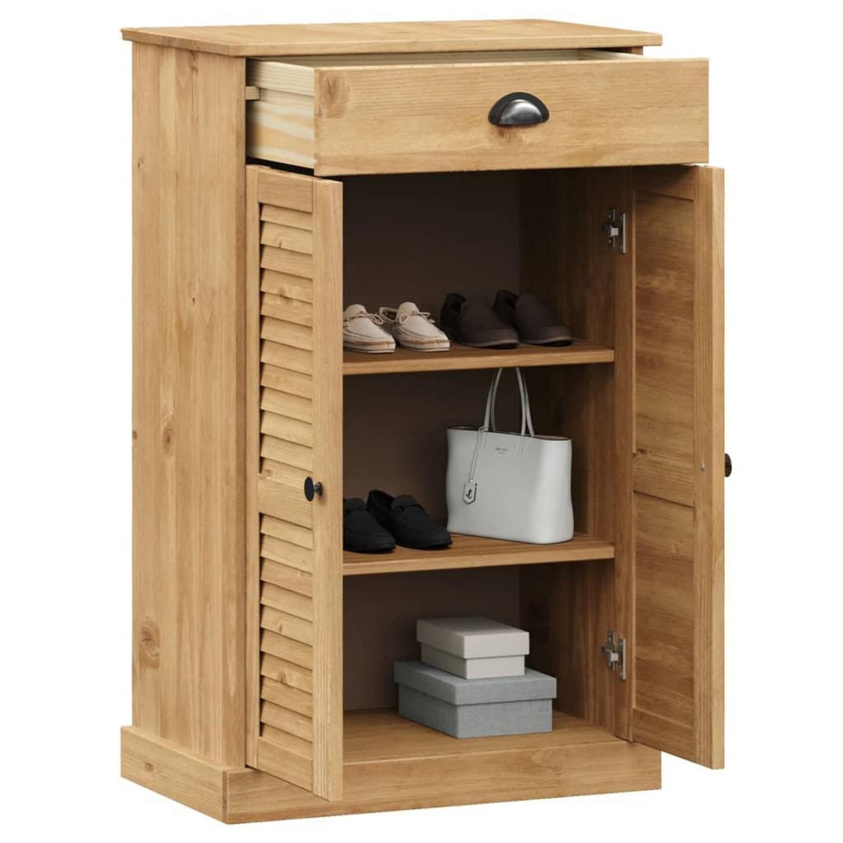 VIDAXL Armoire a chaussures VIGO 60x35x96 cm bois massif de pin