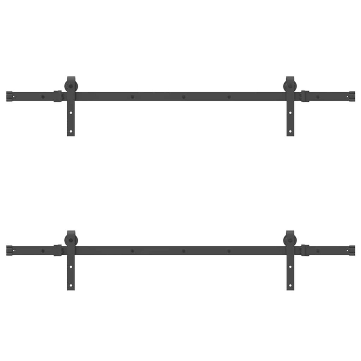 VIDAXL Kit de quincaillerie de porte coulissante 305 cm acier noir