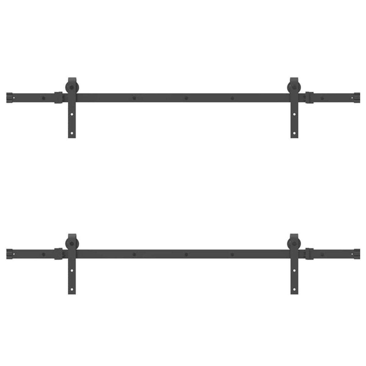 VIDAXL Kit de quincaillerie de porte coulissante 305 cm acier noir