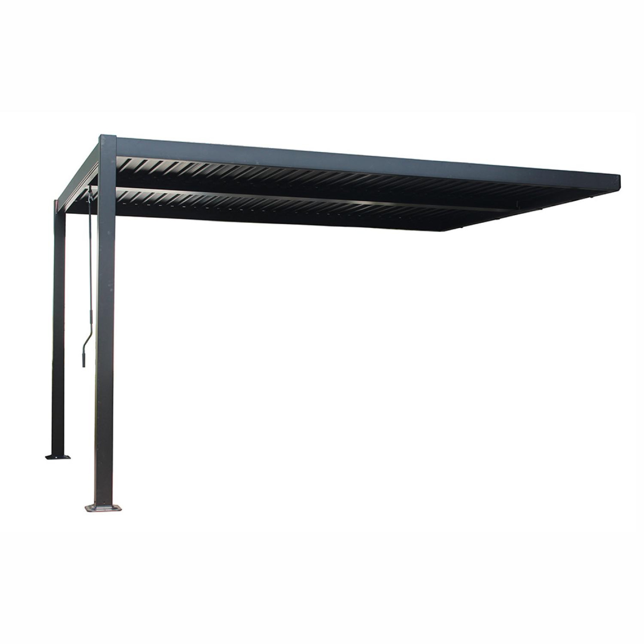 CONCEPT USINE Pergola bioclimatique 4x3m adossée en aluminium noir sifnos