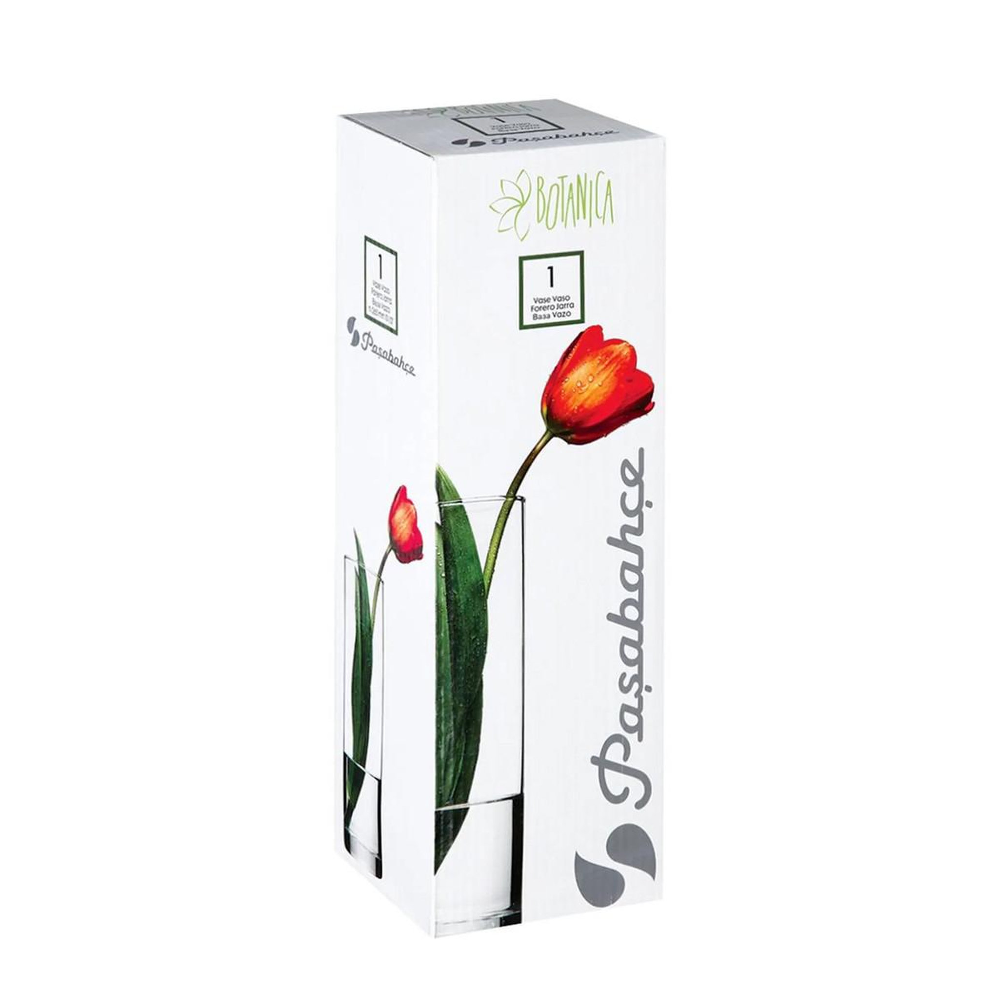 Voir la diapositive 3 : ATMOSPHERA Vase cylindrique  flora  26cm transparent