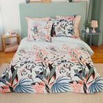 Home collection Parure housse de couette 100% satin de coton bio 78fils paya. Coloris disponibles : Rose