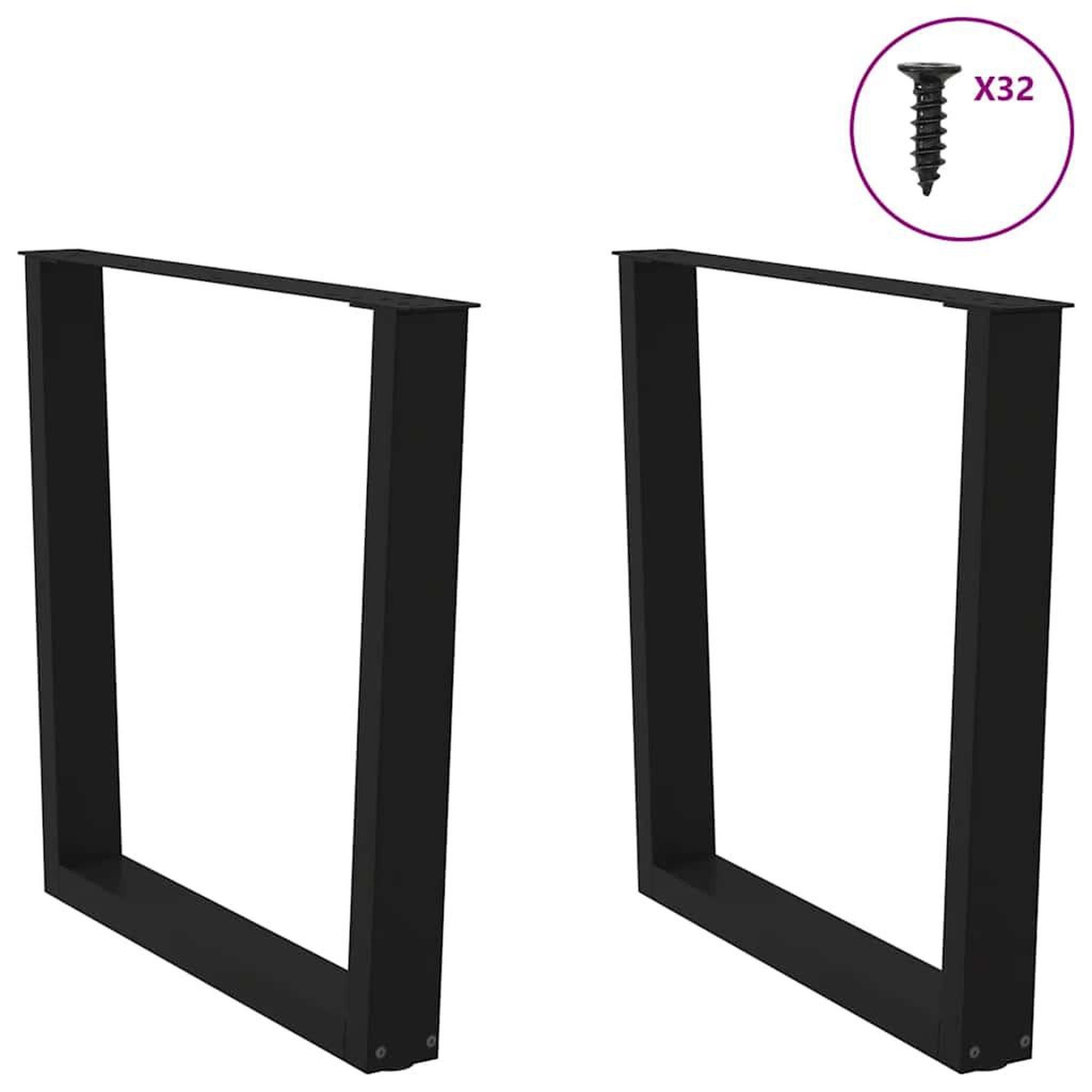 Voir la diapositive 3 : VIDAXL Pieds de table a manger forme de V 2 pcs noir 90x(72-73,3) cm