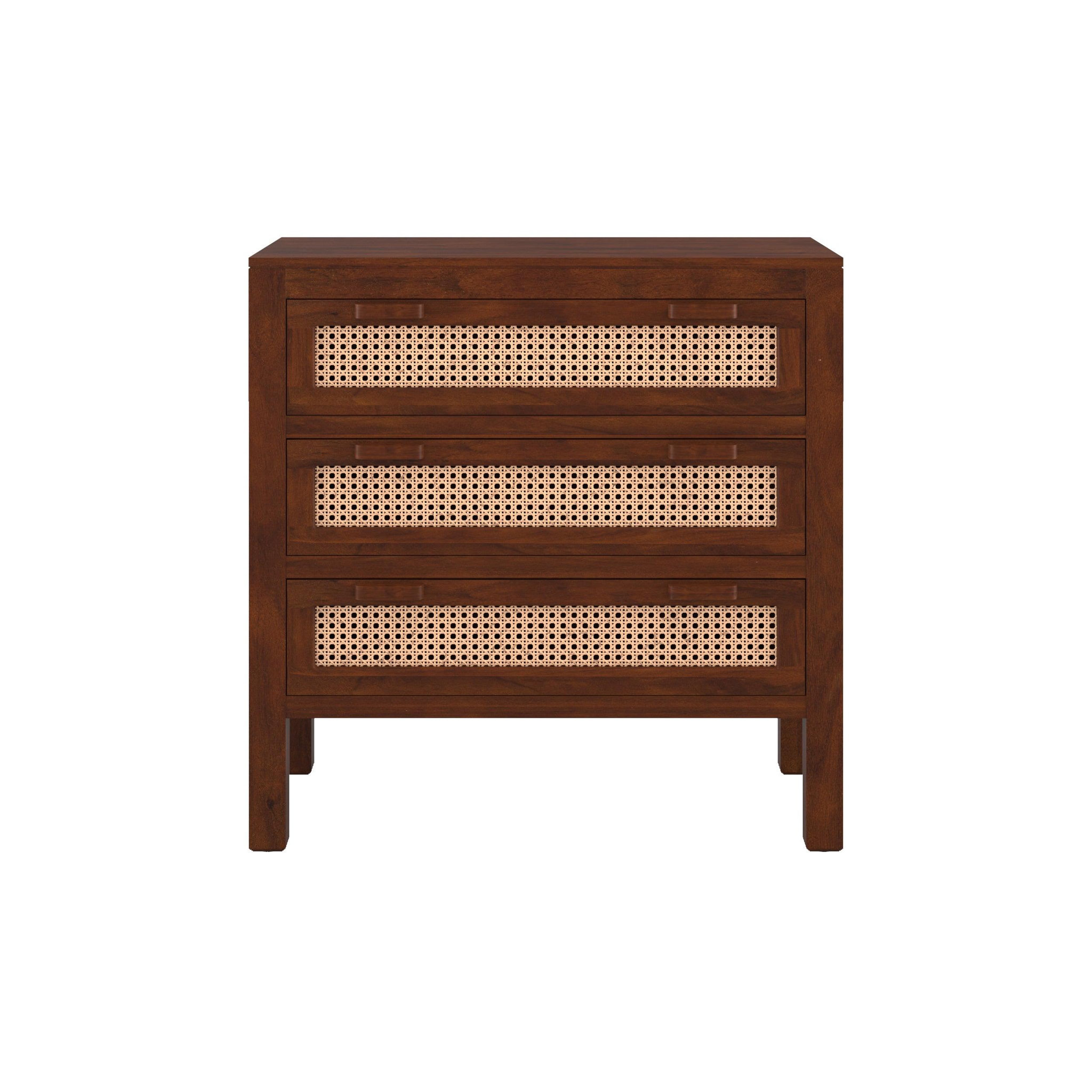 MAISON PAVANE Commode en bois de manguier et cannage-tiki