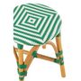Voir la diapositive 3 : Paris Prix Tabouret en Rotin  Danial  44cm Vert Foncé & Naturel