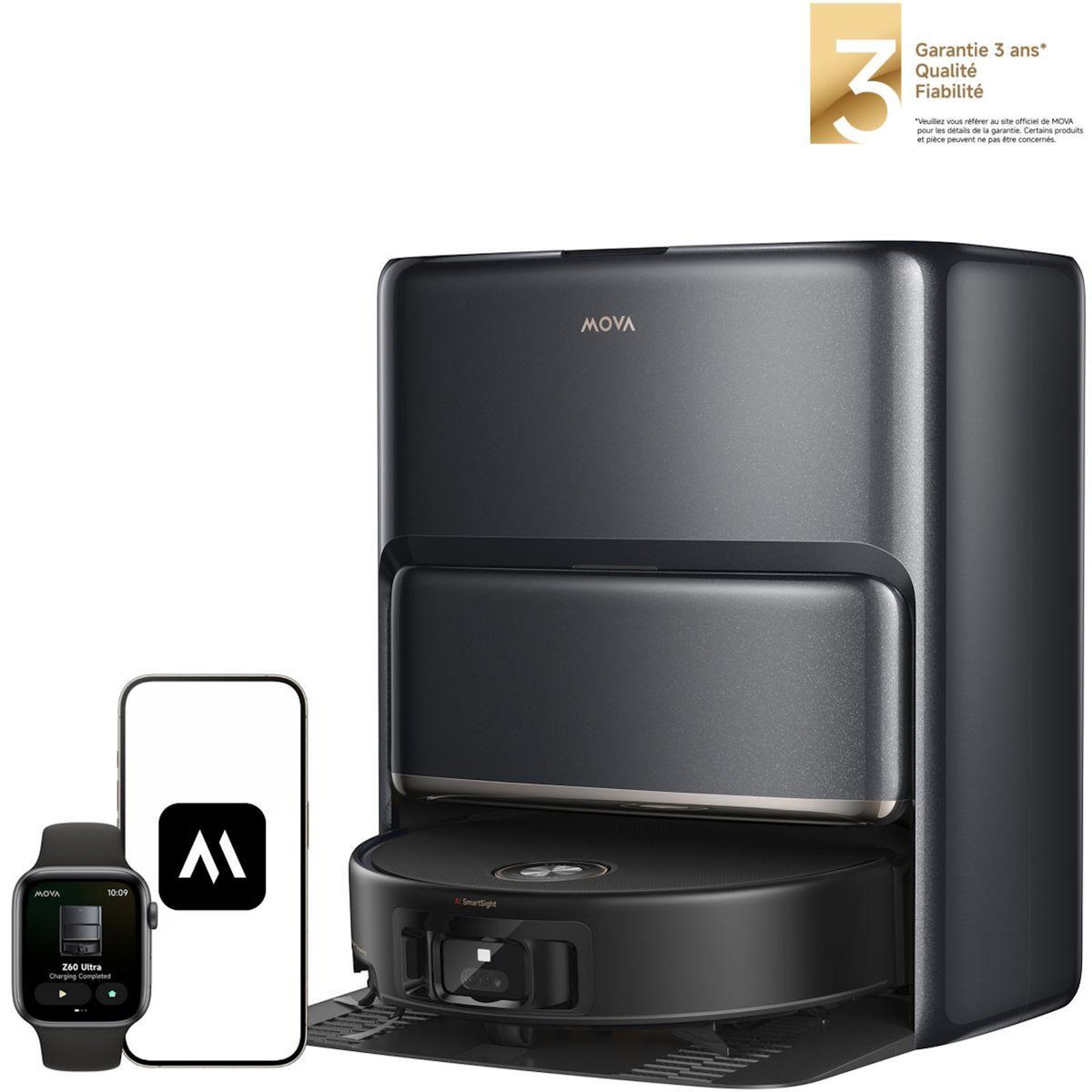 MOVA Robot Aspirateur Laveur Z60 Ultra Roller Complete