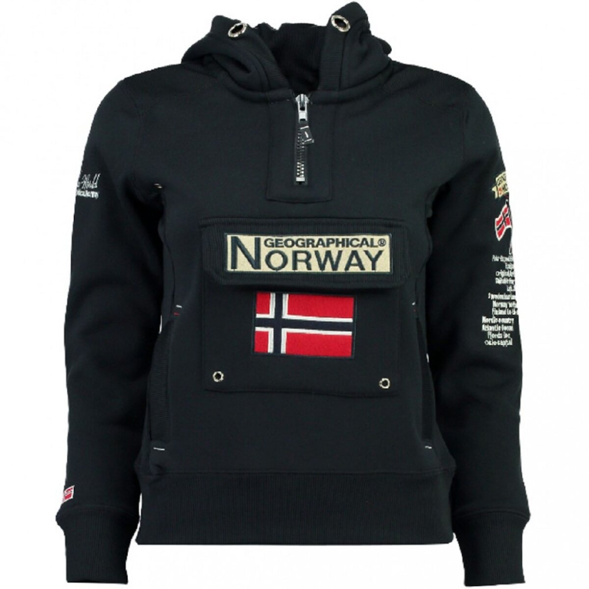GEOGRAPHICAL NORWAY Sweat Noir Fille Geographical Norway Gymclass