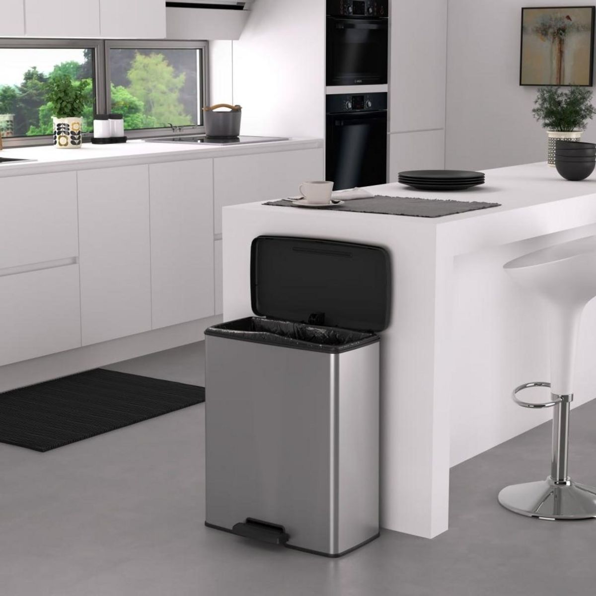 CURVER Curver Poubelle a pedale Deco 65 L Argente