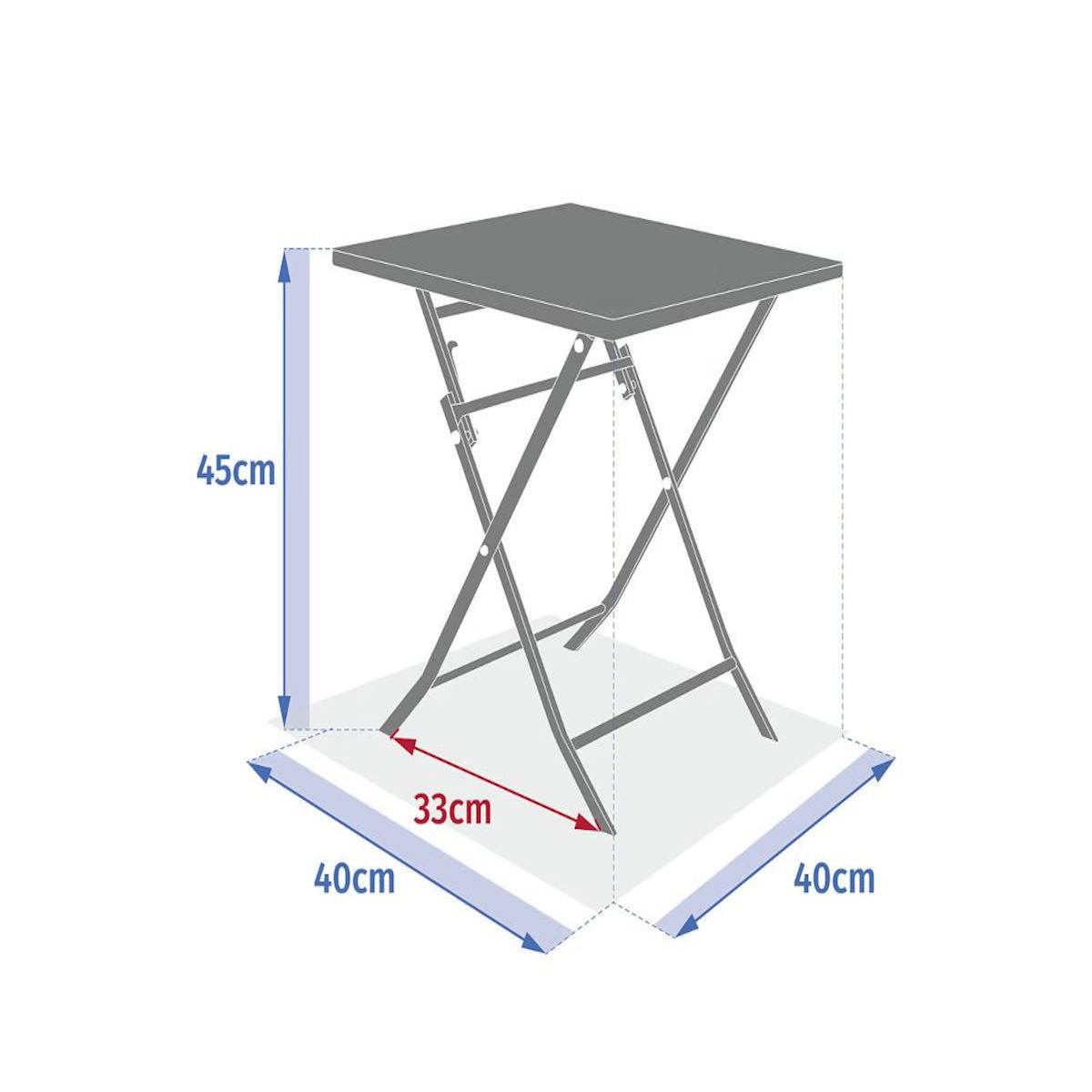 HESPERIDE Table d'appoint carrée pliante Greensboro Café - 40 x 40 cm - Hespéride
