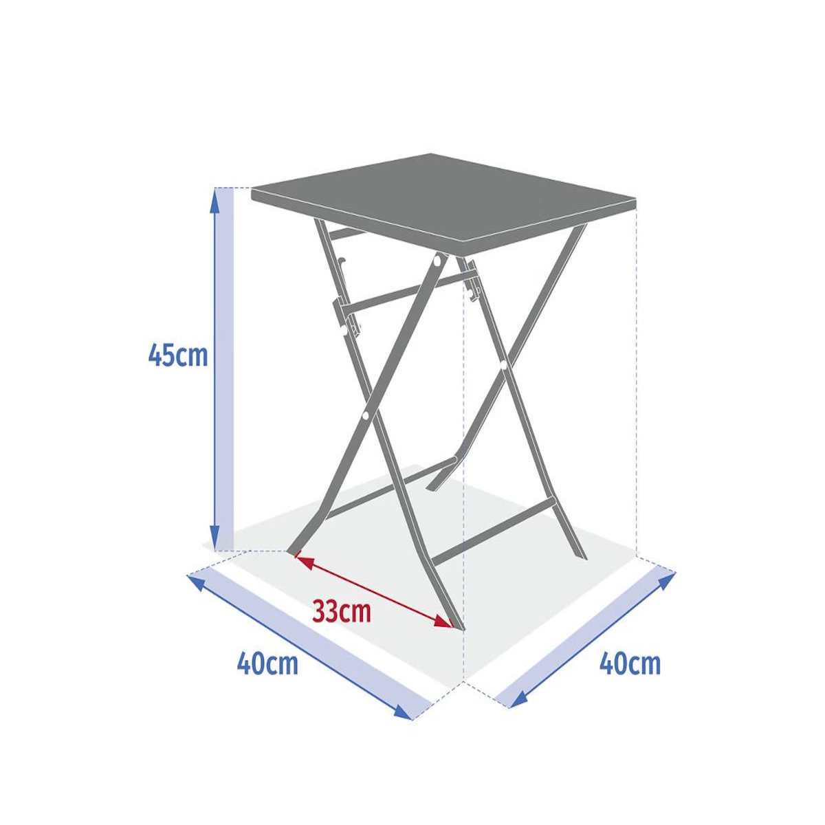 HESPERIDE Table d'appoint carrée pliante Greensboro Café - 40 x 40 cm - Hespéride