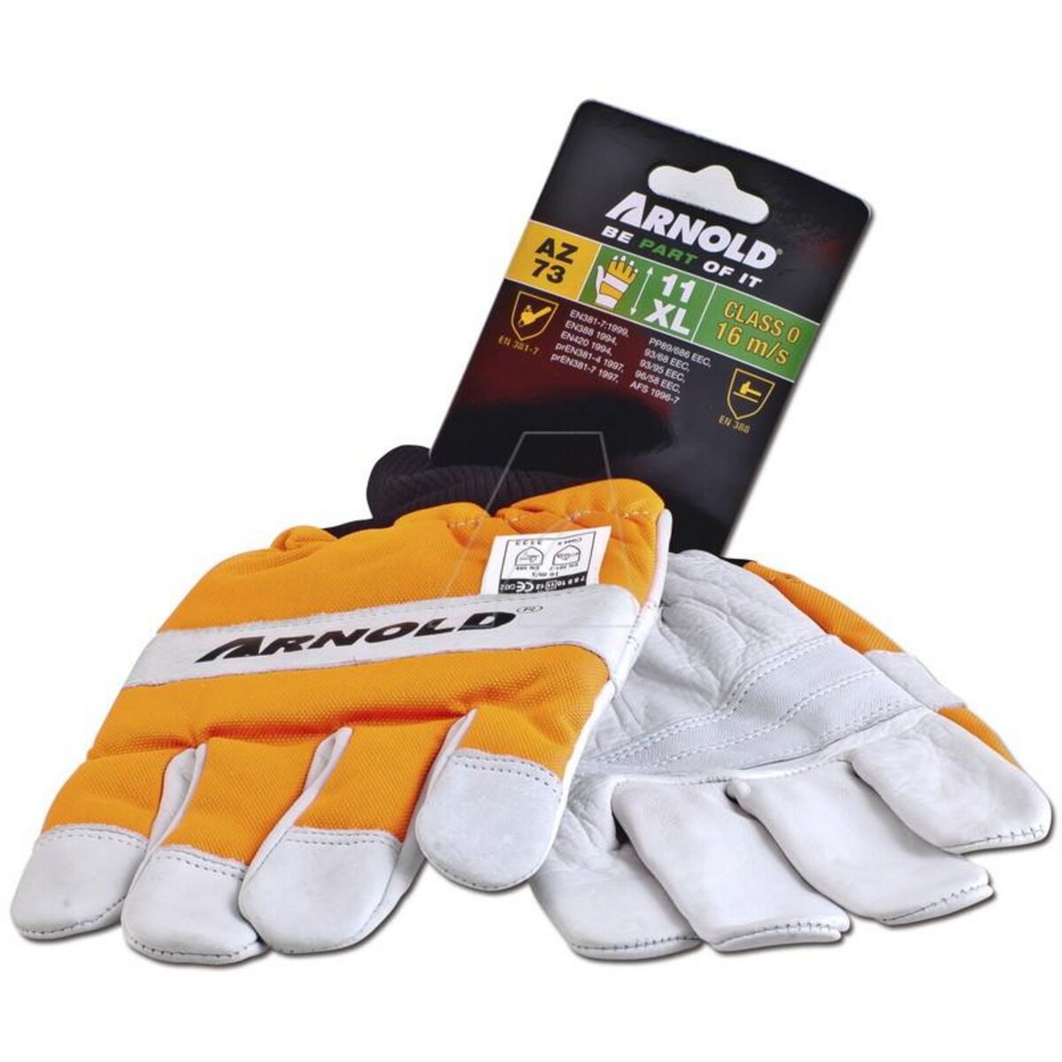 ARNOLD Gants de protection anti-coupures en cuir CS-1 pour tronçonneuse - Taille 11
