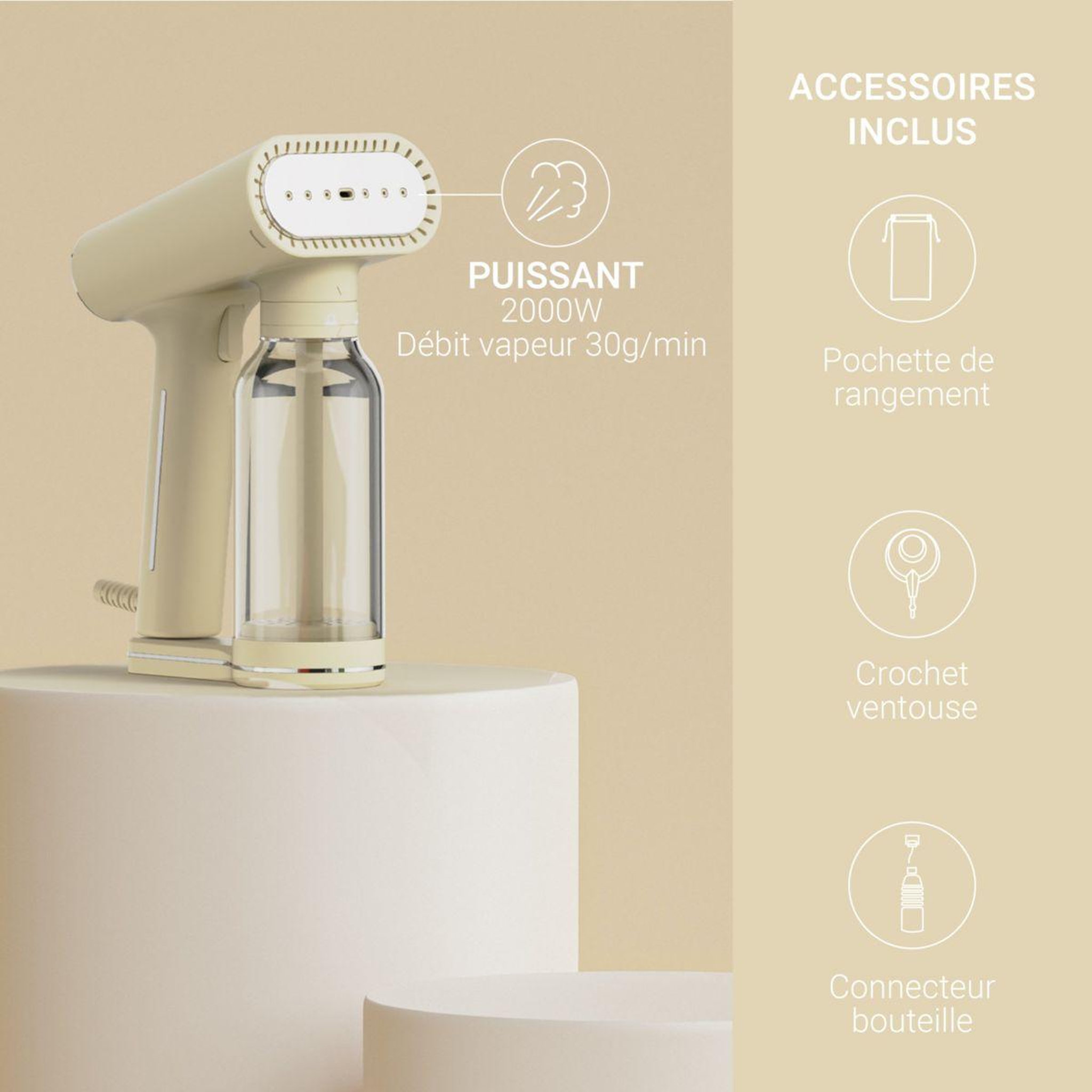 Voir la diapositive 4 : Steamone Défroisseur vapeur Cream 400 Karl XL Rust