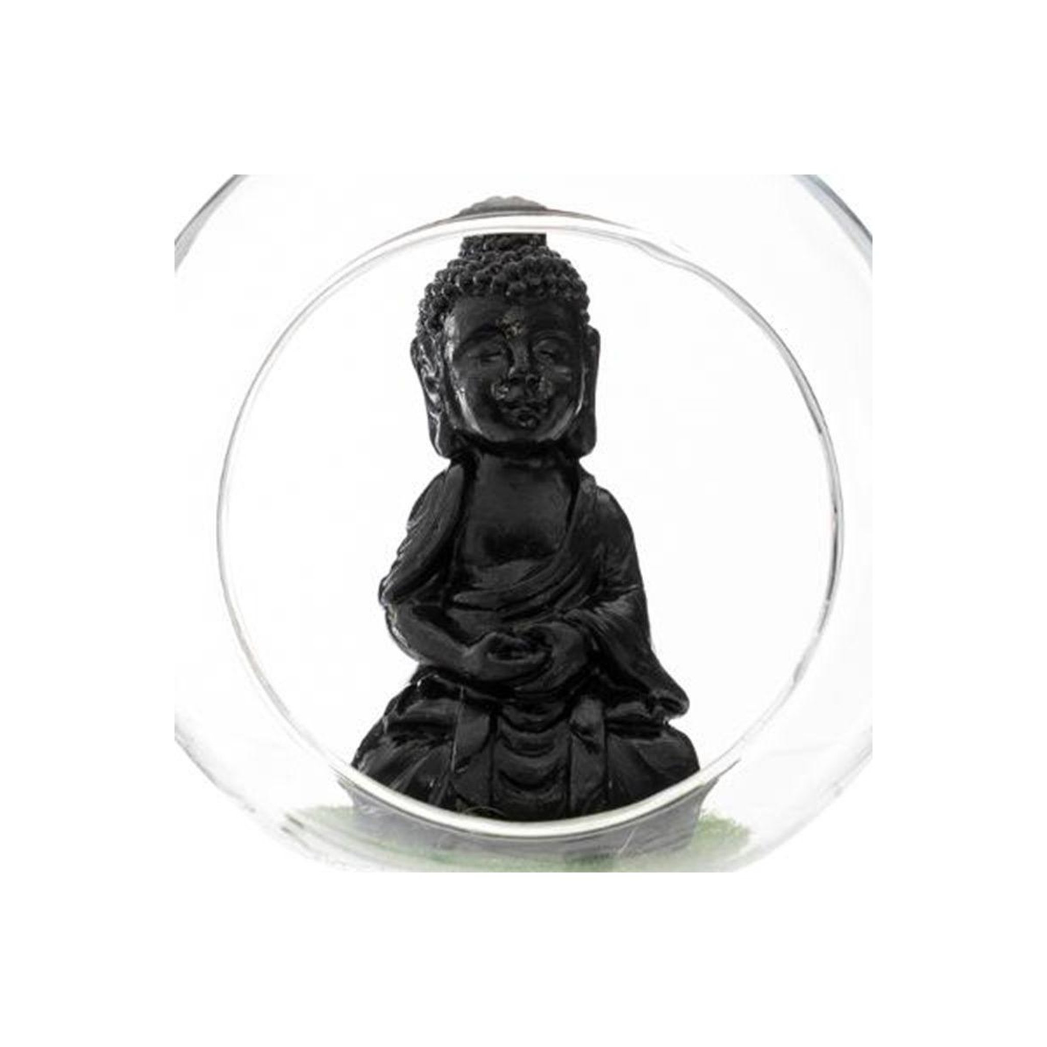 Voir la diapositive 2 : ATMOSPHERA Boule en verre suspendue  bouddha  10cm transparent