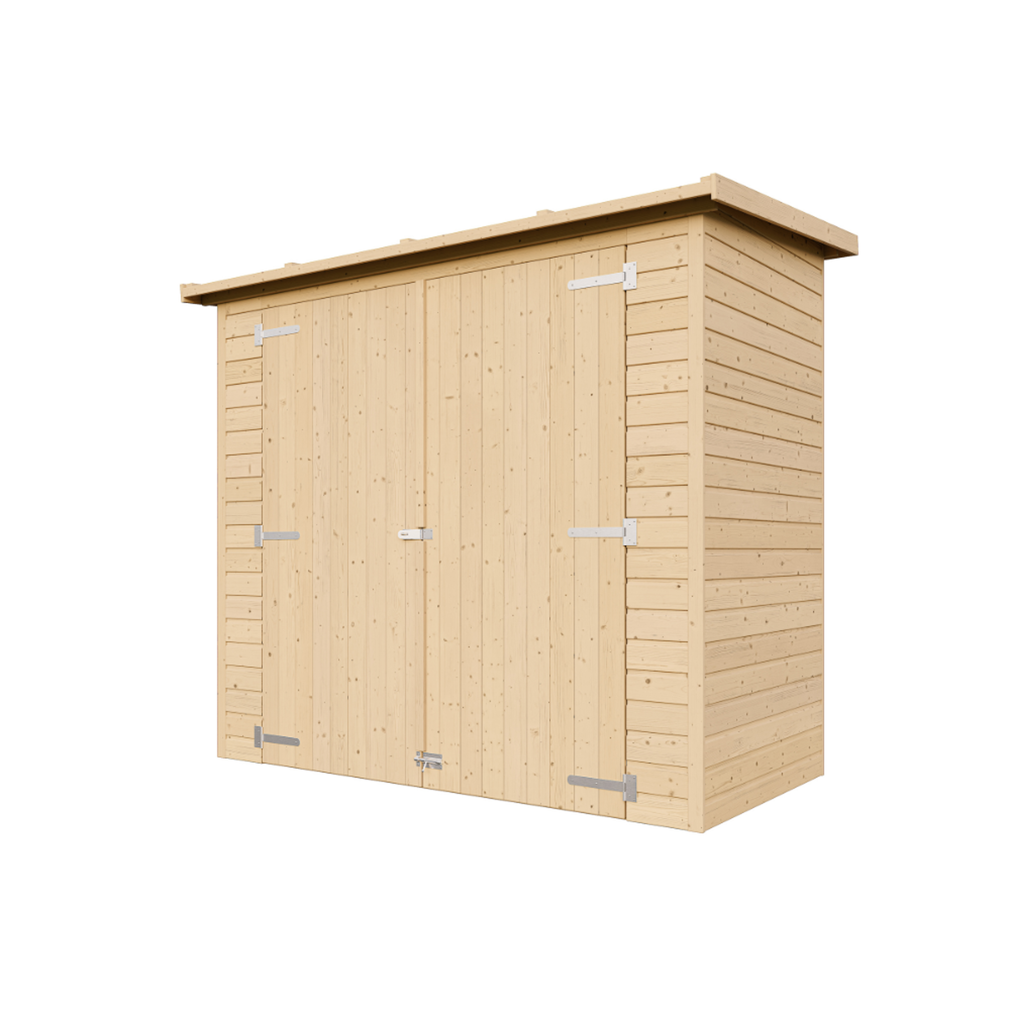 Voir la diapositive 2 : TIMBELA Abri à outils en bois naturel - stockage extérieur sans fenêtres h194x123x223 cm/2,1 m² m348