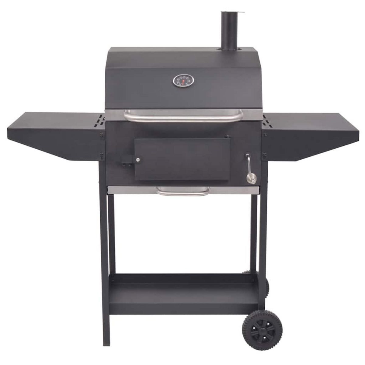 VIDAXL Barbecue au charbon de bois avec etagere inferieure Noir