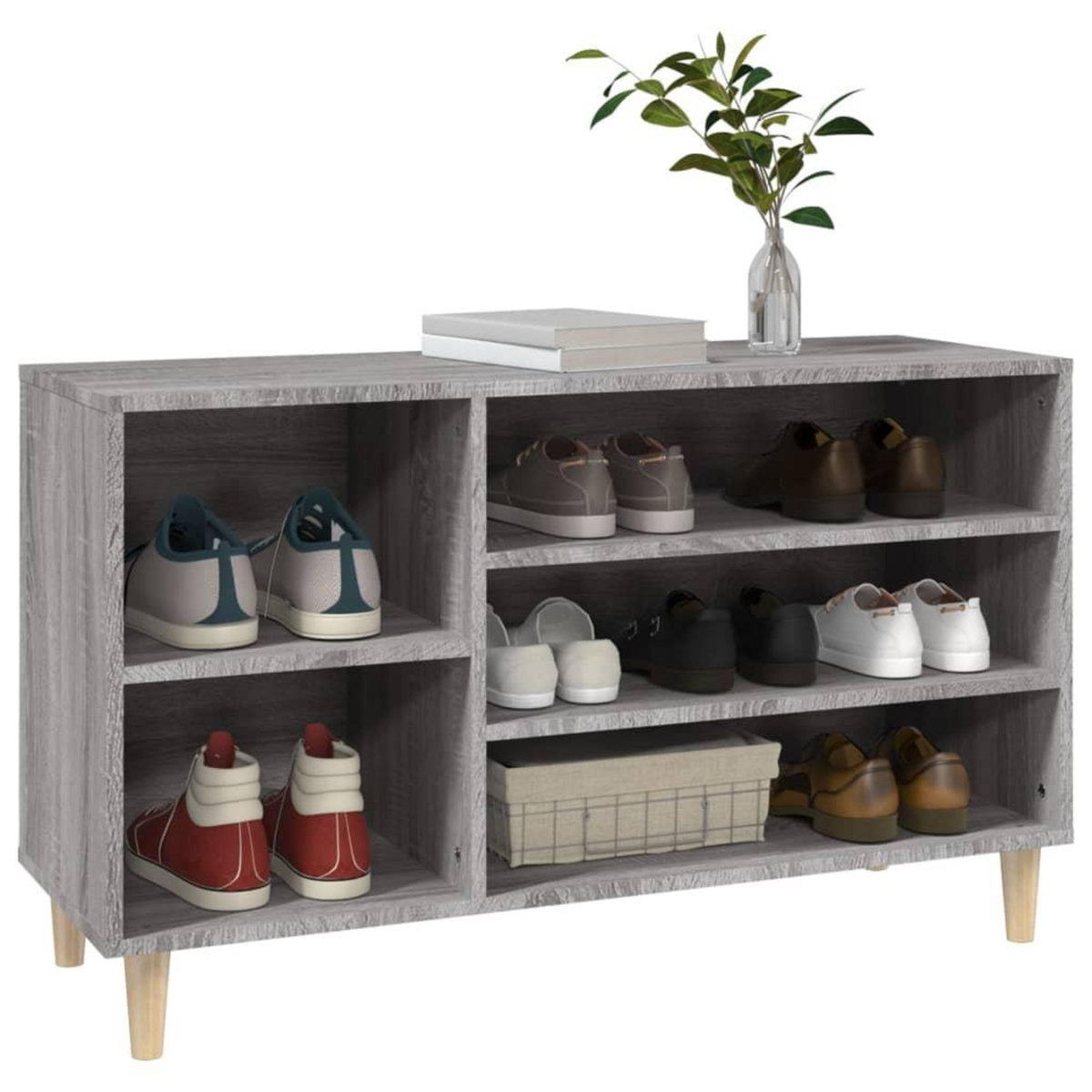 VIDAXL Armoire a chaussures Sonoma gris 102x36x60 cm Bois d'ingenierie