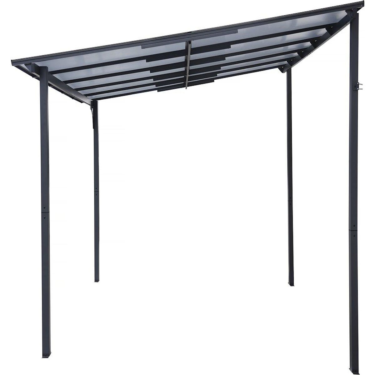 Habitat et Jardin Pergola tonnelle adossée  Marvin  - 3 x 3 m - 304 x 298 x 243 cm - Gris foncé