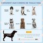 Voir la diapositive 4 : PAWHUT Niche pour chien design chalet sur pied - toit double pente, plancher amovible - plastique noir bois blanc gris