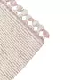 Lorena Canals Tapis en laine rose clair et blanc avec finition pompons - 120 x 170 cm