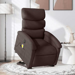 VIDAXL Fauteuil inclinable de massage electrique Marron fonce Tissu