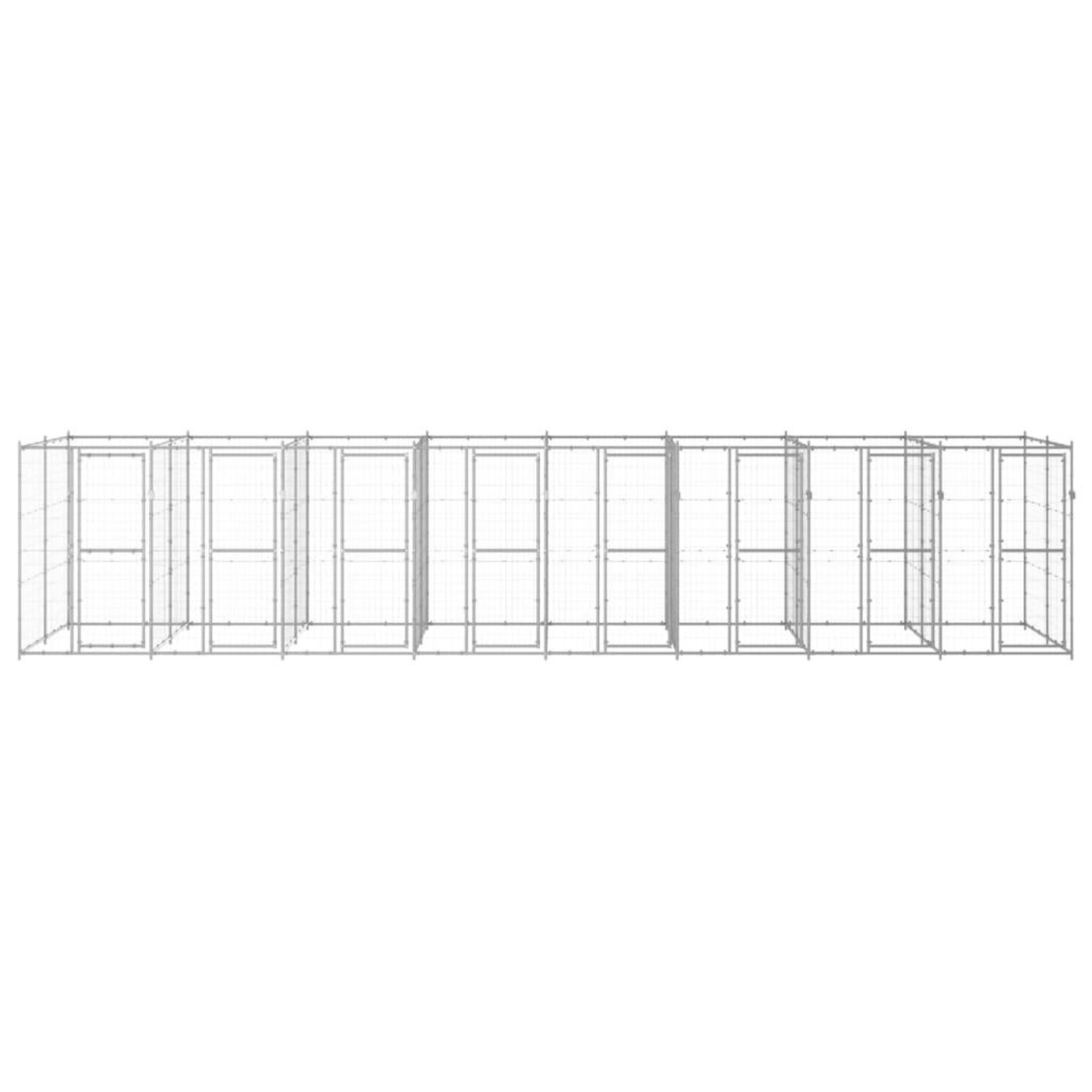 Voir la diapositive 2 : VIDAXL Chenil exterieur Acier galvanise 19,36 m²