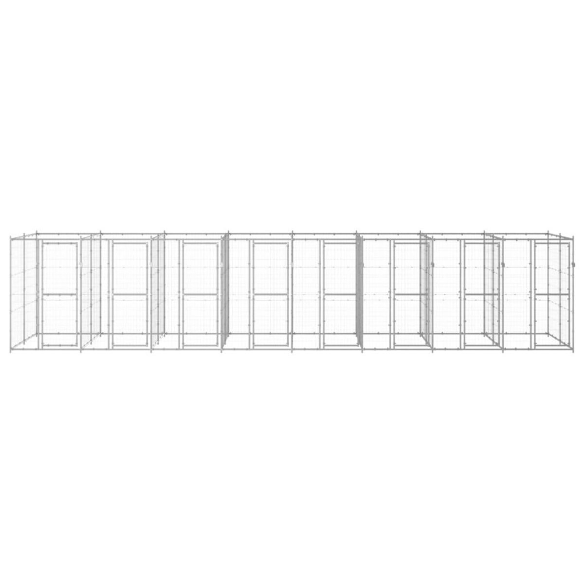 VIDAXL Chenil exterieur Acier galvanise 19,36 m²
