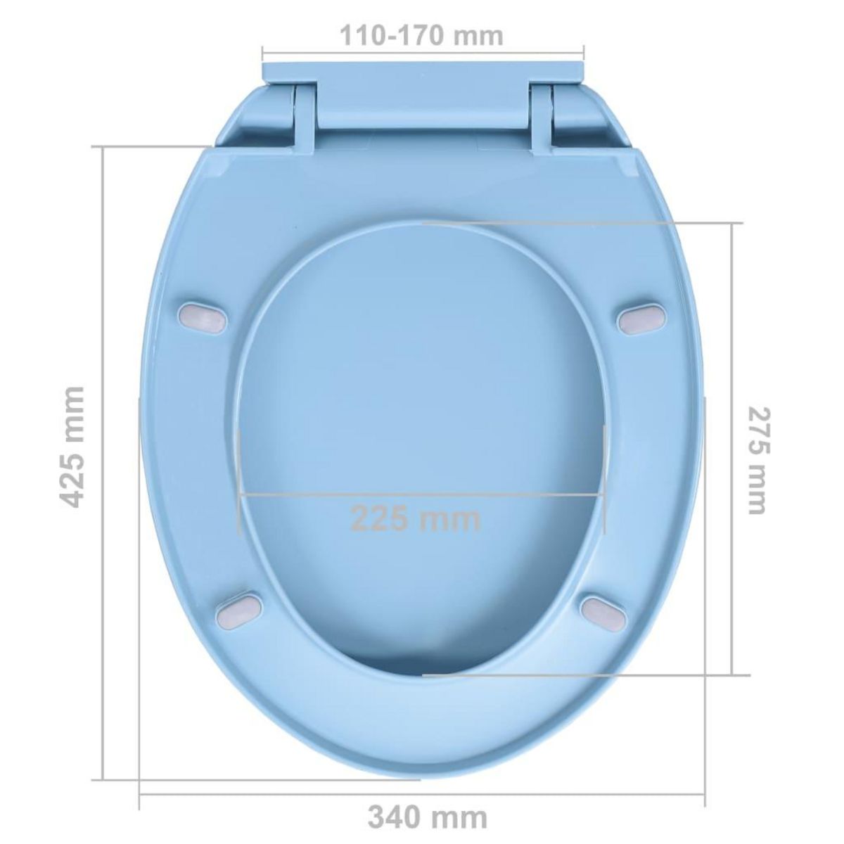 VIDAXL Siege de toilette a fermeture en douceur Bleu Ovale