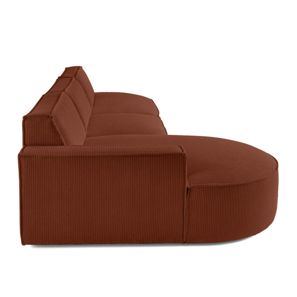 LISA DESIGN Spiaggia - canapé d'angle gauche - forme arrondie - 5 places - en velours côtelé