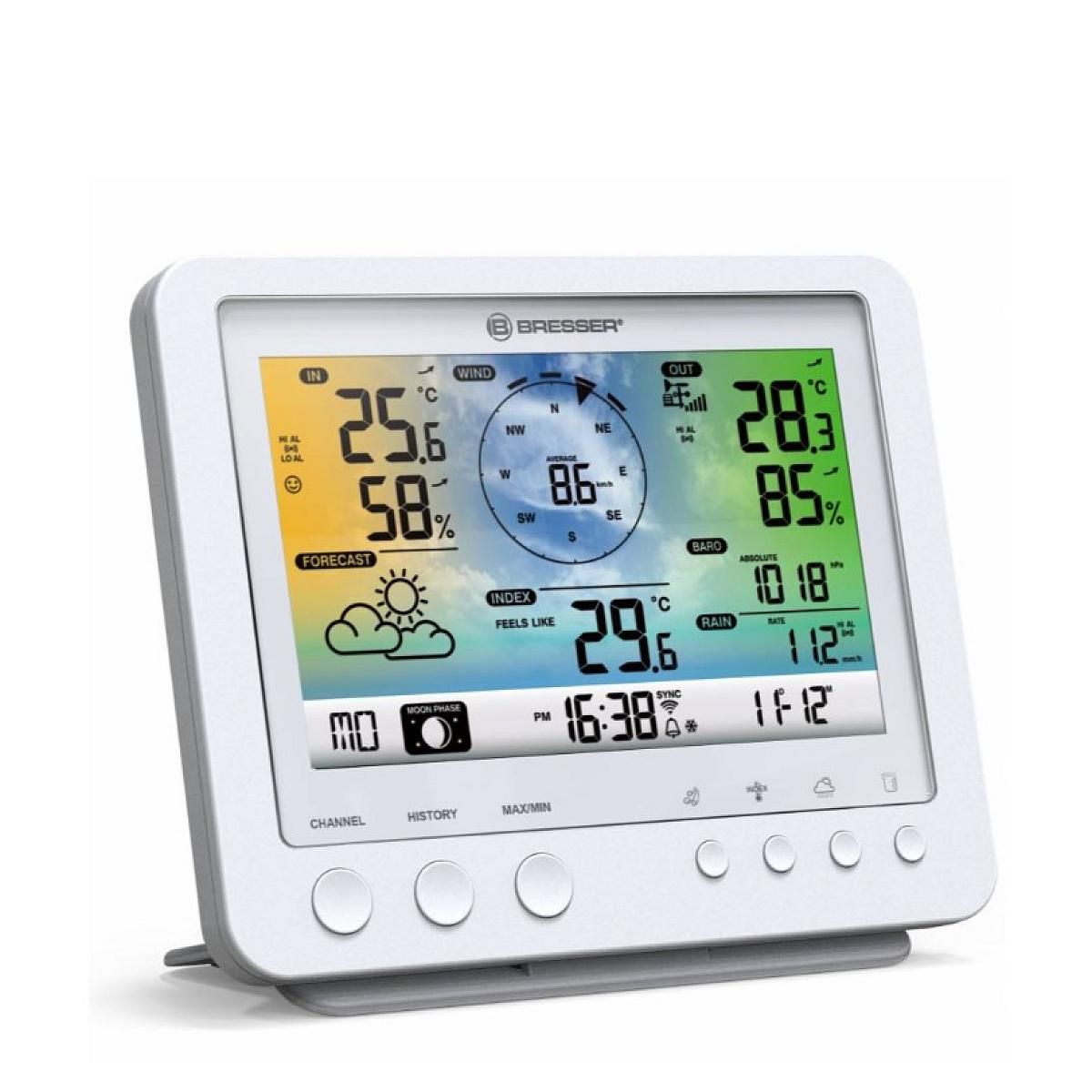 Bresser Station météo couleur Wi-Fi 5-en-1  blanc