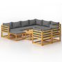 Voir la diapositive 2 : VIDAXL Salon de jardin 10 pcs avec coussin Bois d'acacia solide
