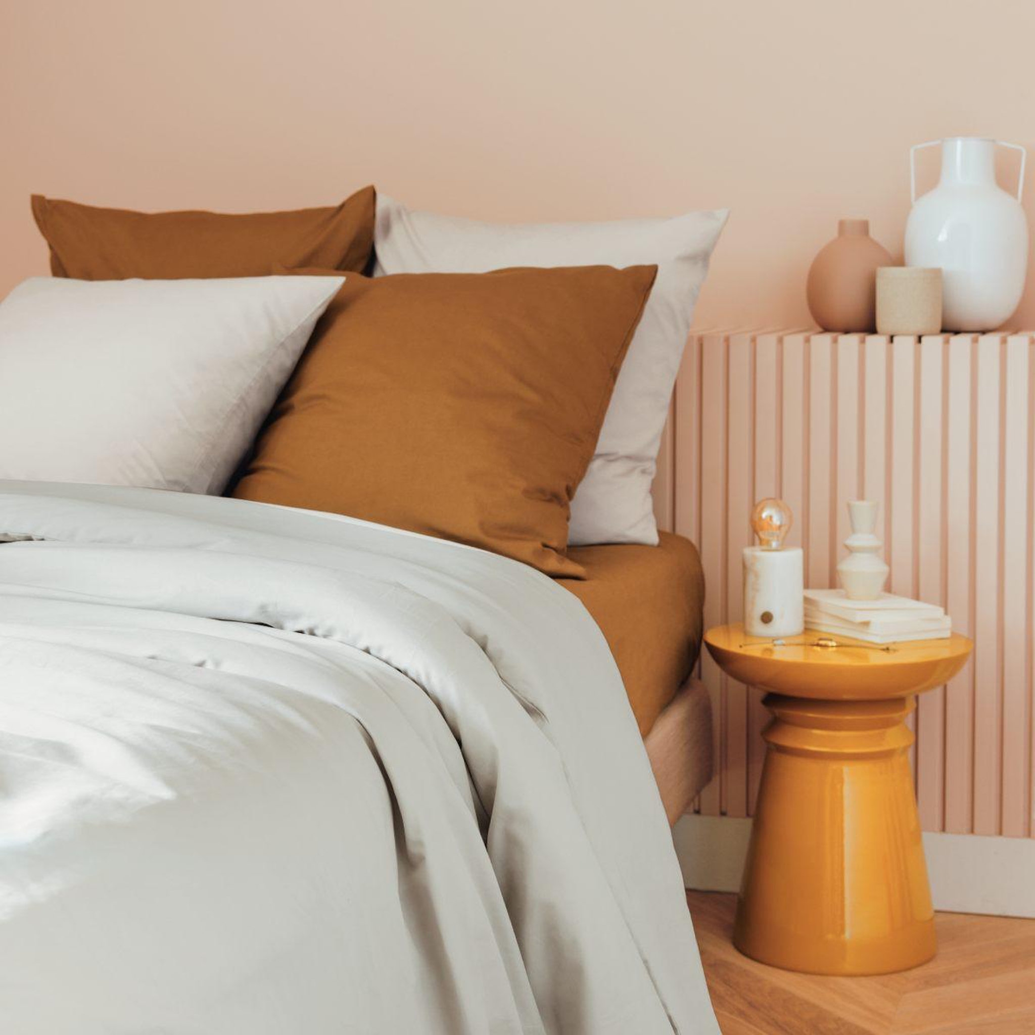 Voir la diapositive 5 : ATMOSPHERA Parure de lit 3 pièces  percale  240x220cm beige lin