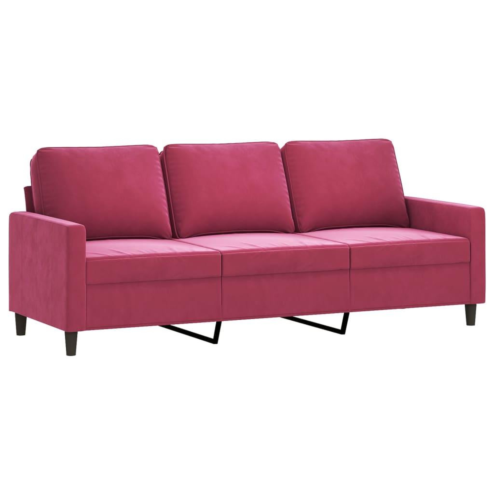 Voir la diapositive 5 : VIDAXL Ensemble de canapes 3 pcs avec coussins Rouge bordeaux Velours