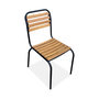 Voir la diapositive 5 : SWEEEK Table de jardin bois d'acacia et acier + 6 assises TABARA. acier et bois d'acacia FSP
