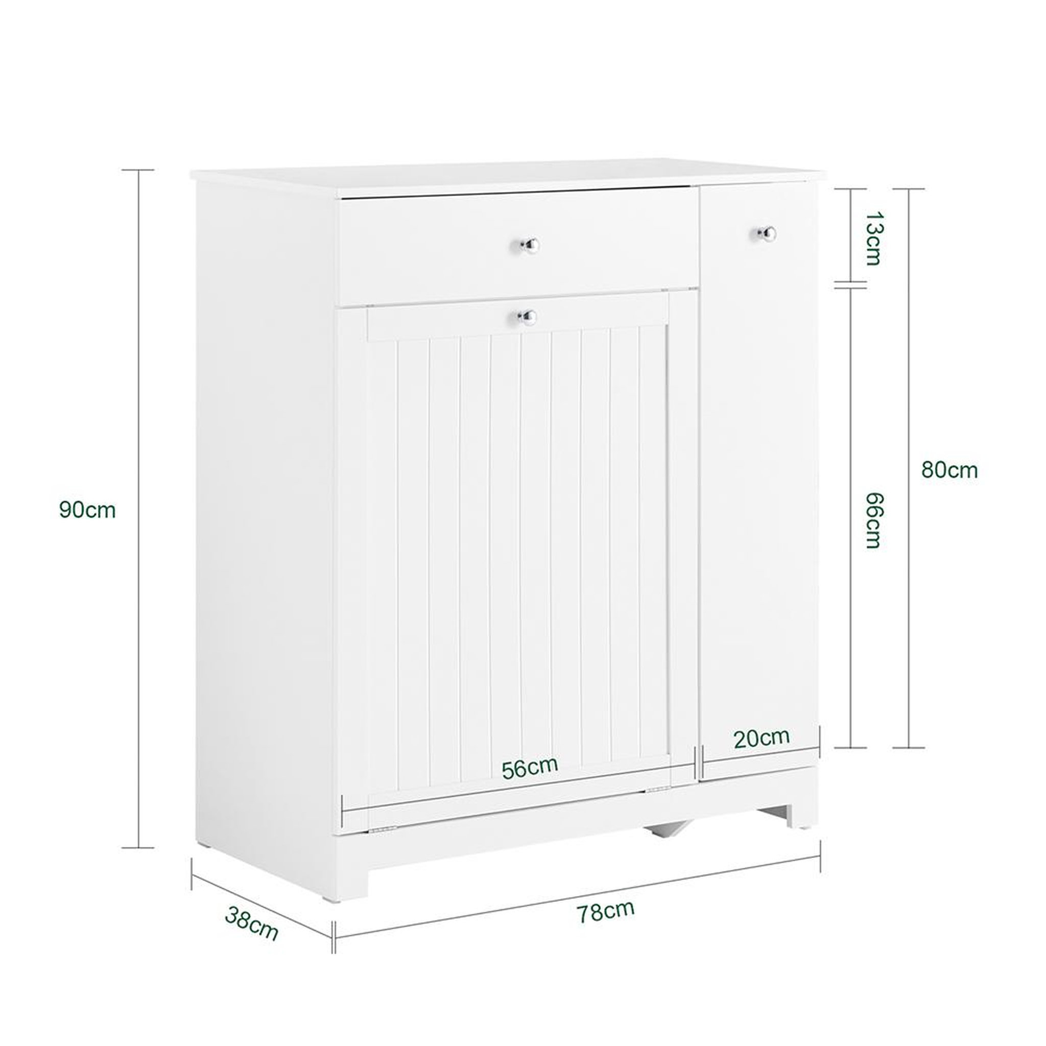 Voir la diapositive 3 : SOBUY SoBuy - Meuble De Buanderie à un tiroir - Blanc - 78x38x90cm - Nordique - BZR214-W
