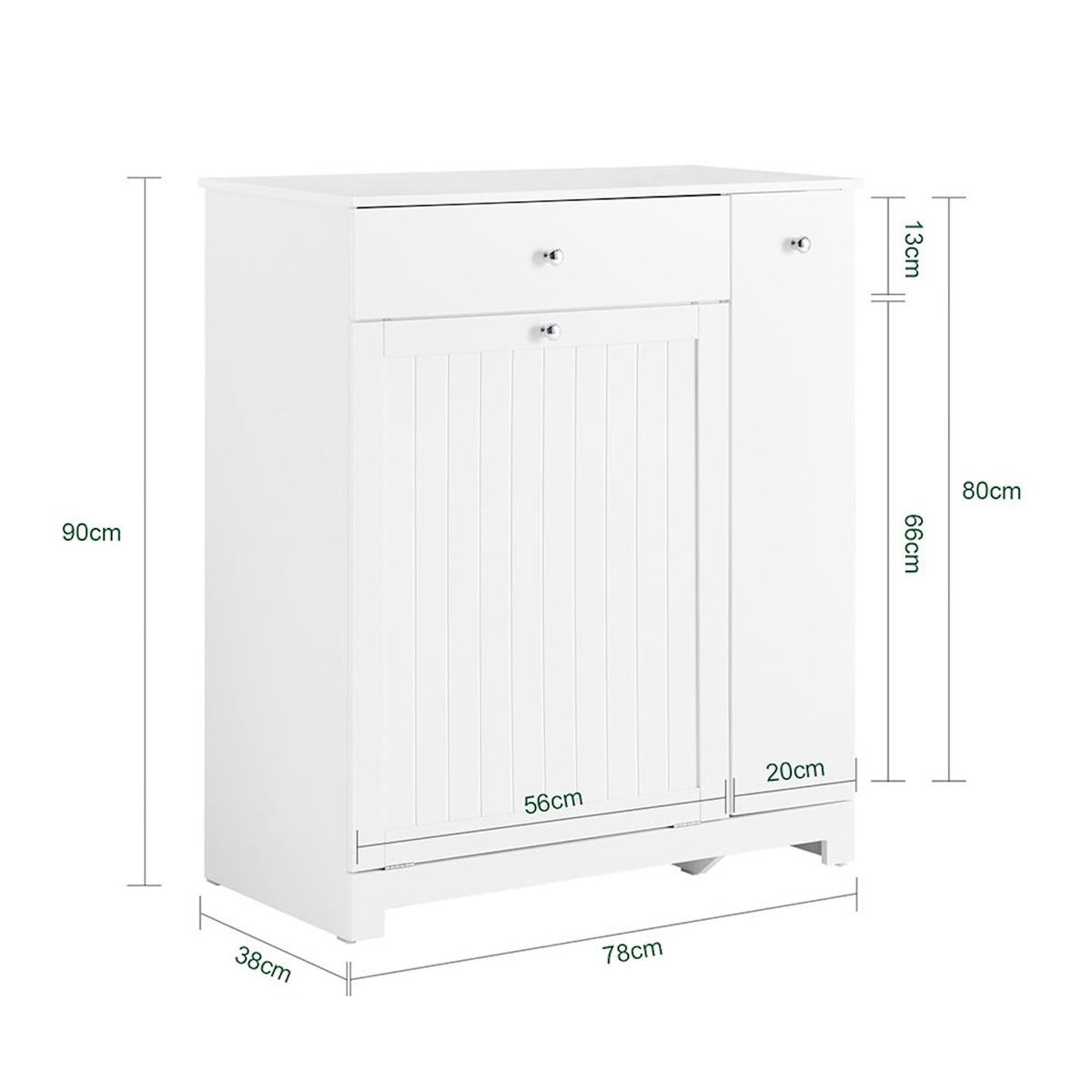 SOBUY SoBuy - Meuble De Buanderie à un tiroir - Blanc - 78x38x90cm - Nordique - BZR214-W