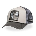 CAPSLAB Casquette trucker premium avec filet camou Tom & Jerry modèle Tom. Coloris disponibles : Gris