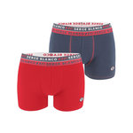 SERGE BLANCO Lot de 2 Boxers homme surpiqûres Class. Coloris disponibles : Rouge