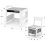 Voir la diapositive 6 : MILLY MALLY Ensemble de mobilier pour enfants : Table et chaises SVEN en blanc