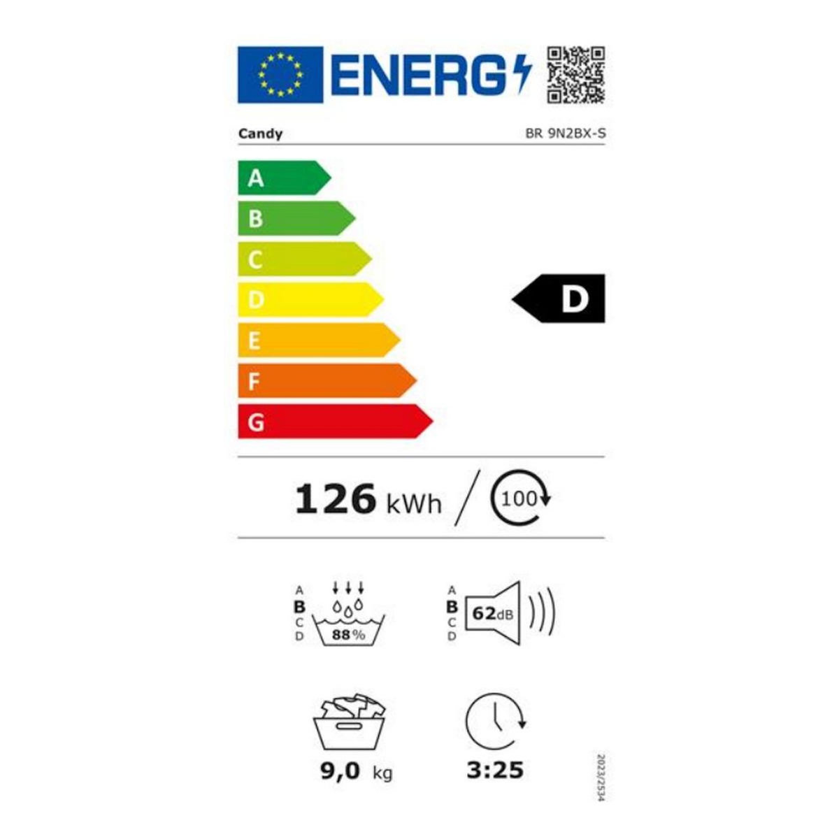 Candy Sèche-linge pompe à chaleur 60cm 9kg - BR9N2BX-S