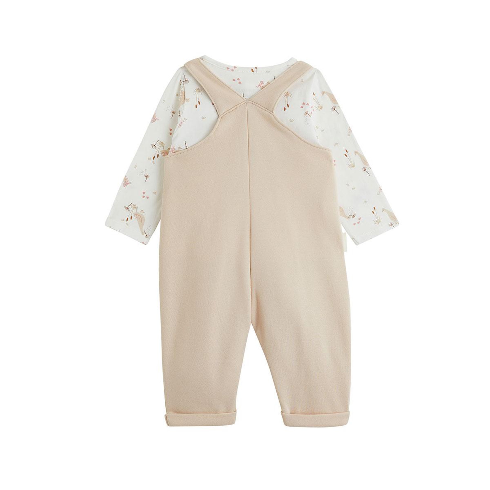 Voir la diapositive 2 : PETIT BEGUIN Ensemble salopette bébé en molleton et t-shirt Margot