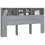 Voir la diapositive 5 : VIDAXL Armoire de tete de lit Sonoma gris 180x19x103,5 cm