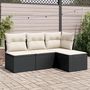 Voir la diapositive 1 : VIDAXL Salon de jardin 4 pcs avec coussins noir resine tressee