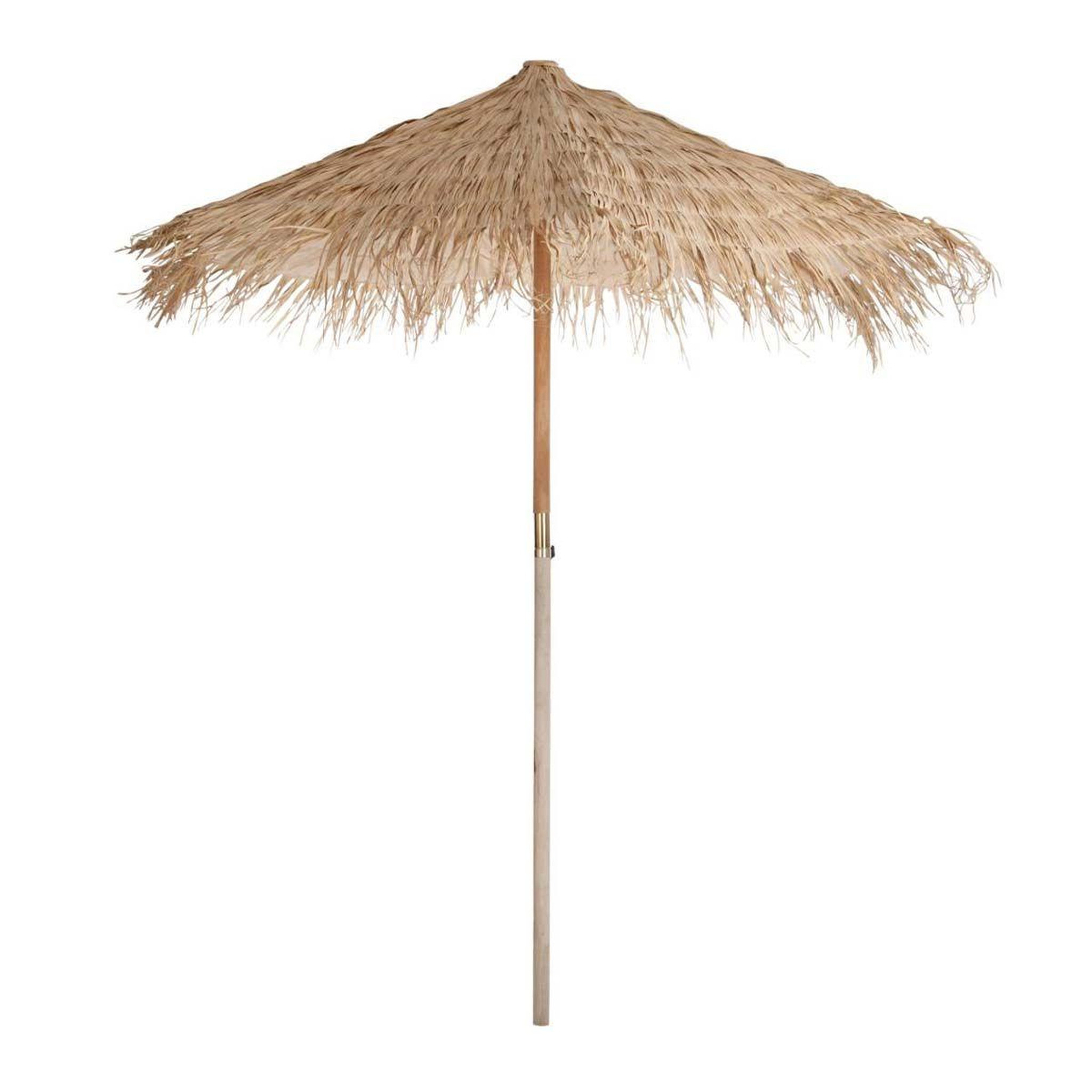 J-LINE Parasol en bois  paille  290cm naturel
