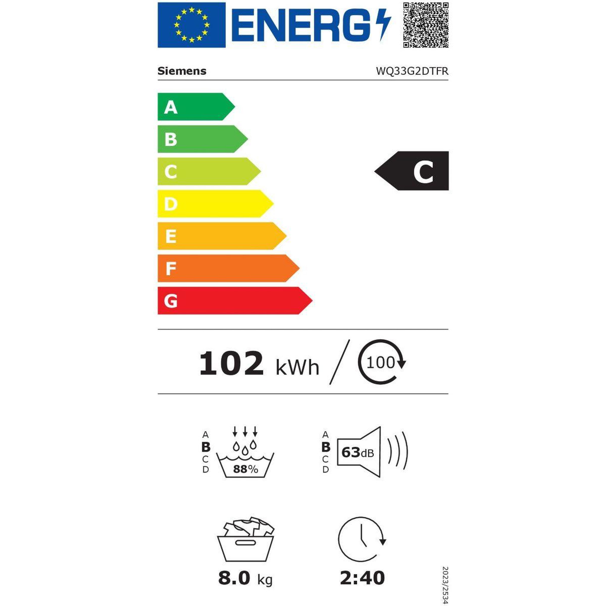 Voir la diapositive 6 : Siemens Sèche linge pompe à chaleur wq33g2dtfr