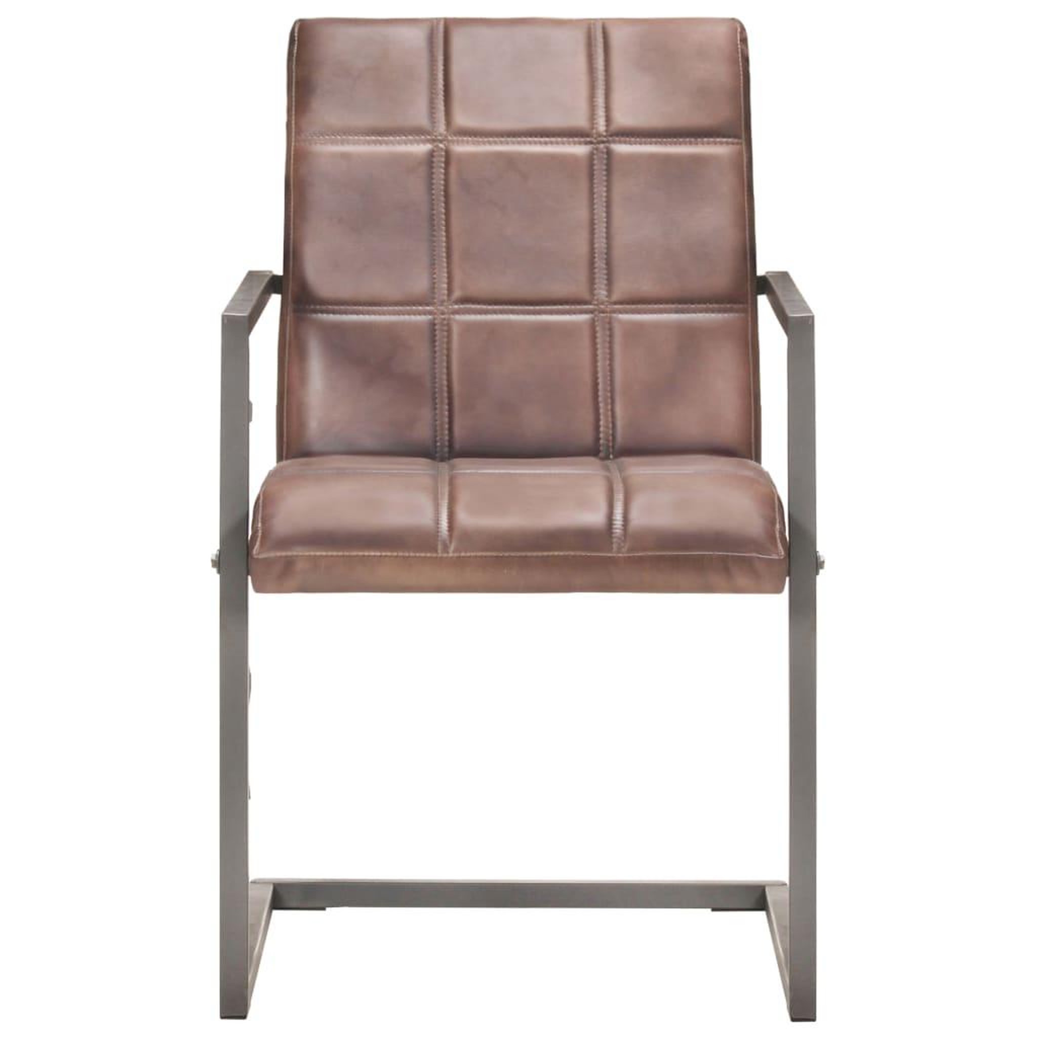 Voir la diapositive 3 : VIDAXL Chaises a manger cantilever lot de 2 marron cuir veritable